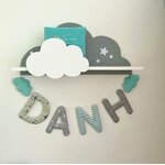 deco nuage banderole personnalisée chambre garçon