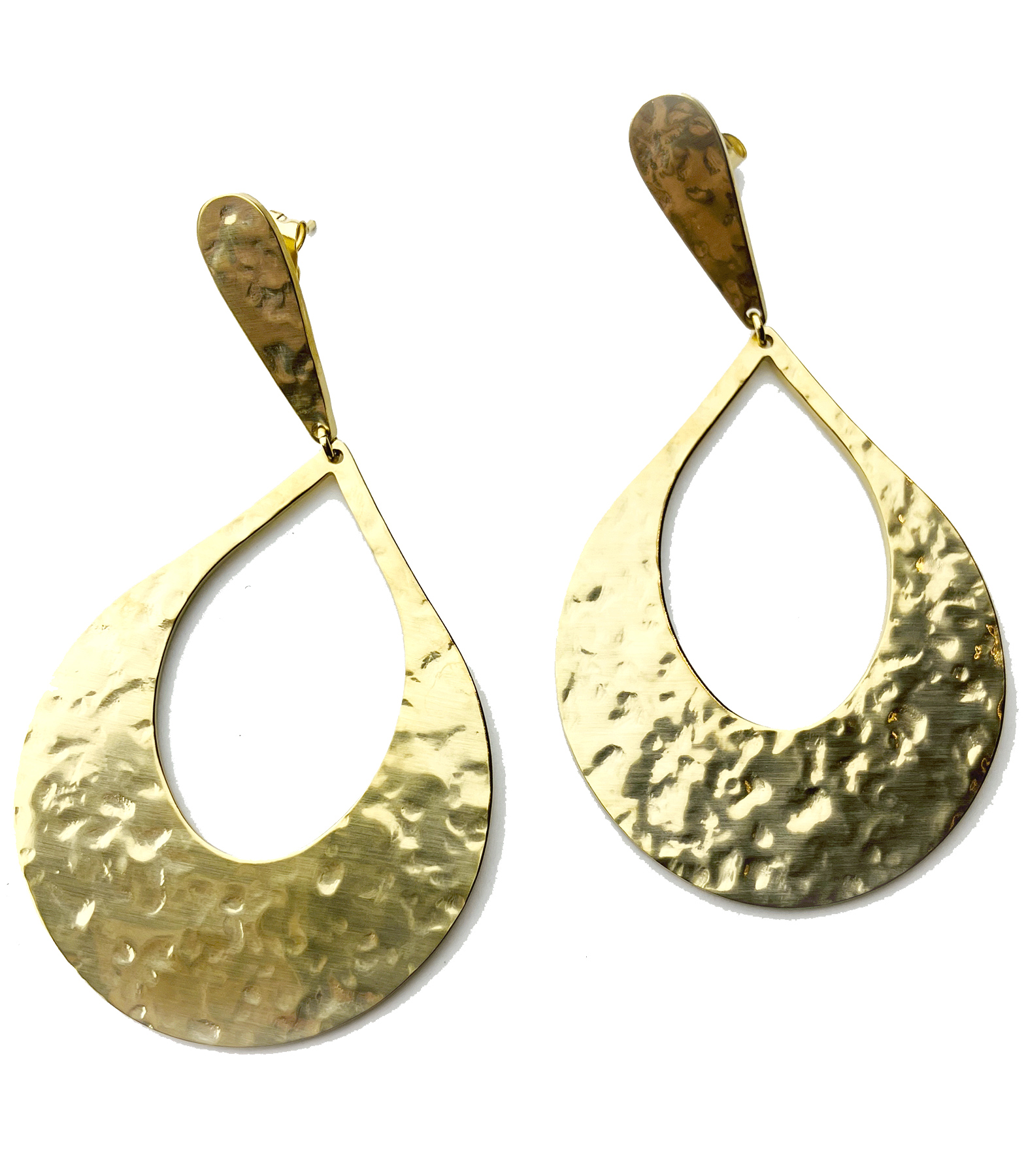 BOUCLES ACIER DORÉ EFFET MARTELÉ
