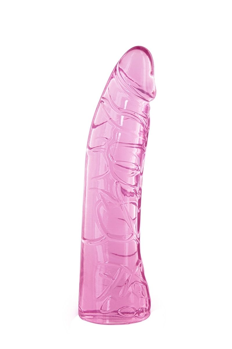 Gode jelly courbé rose 18,5 cm