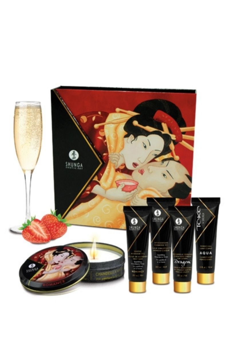 Coffret Secret de geisha vin pétillant à la fraise