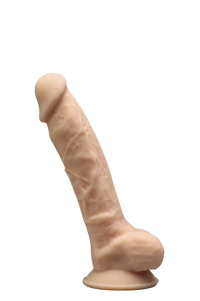 Gode réaliste avec testicules chair 18 cm