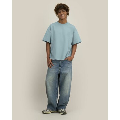 T-shirt bio unisexe Hazener Stanley/Stella personnalisable, coloris Bleu galet