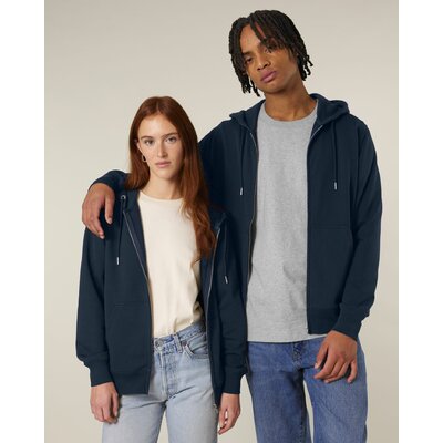 Sweat zippé à capuche bio unisexe Connector 2.0 Stanley/Stella personnalisable, coloris Bleu marine