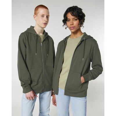 Sweat zippé à capuche bio unisexe Cultivator 2.0 Stanley/Stella personnalisable, coloris Kaki