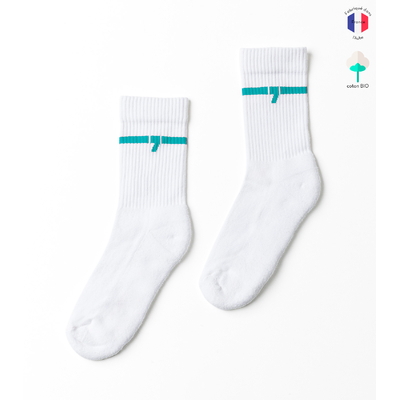 Les chaussettes de sport blanc/turquoise