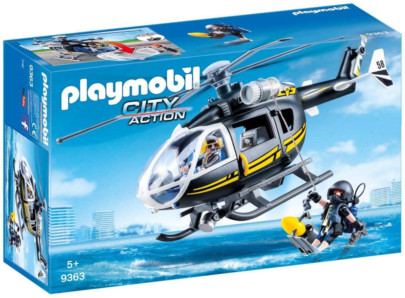Jouet Playmobil 9363 Hélicoptere et pliciers d'élite