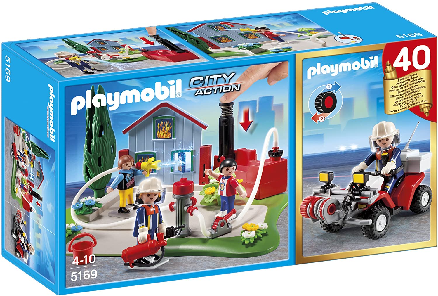 Jouet playmobil 5169 Set Anniversaire Brigade De Pompiers avec Quad