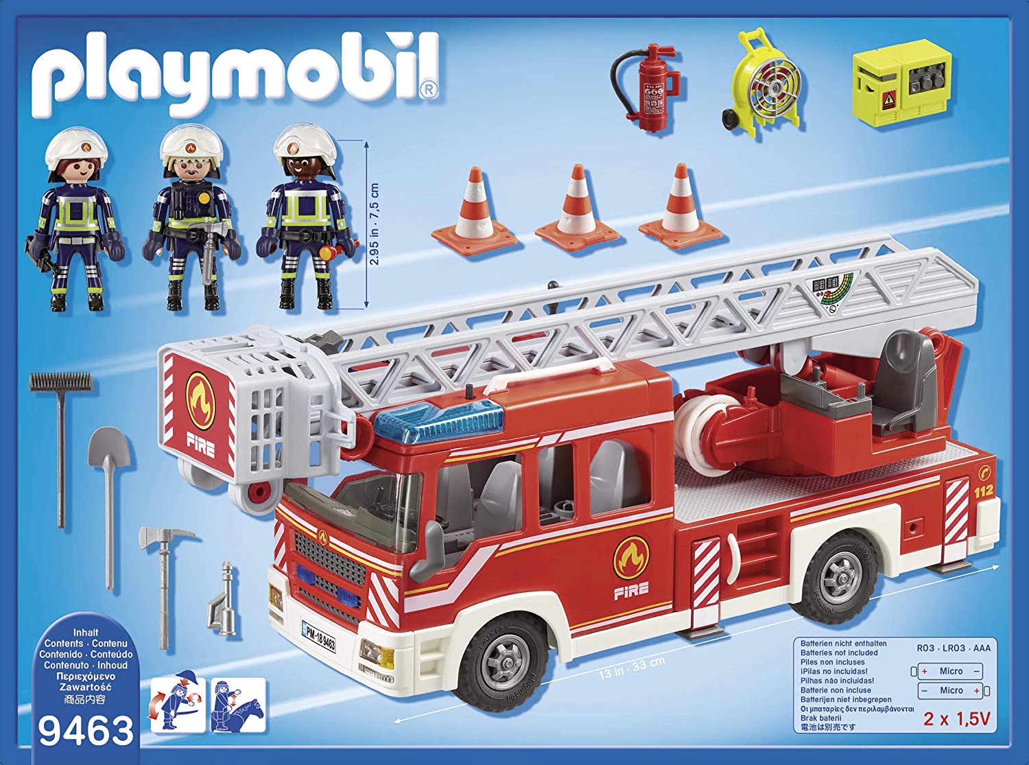 Jouet Playmobil - 9463 - City Action - Camion de Pompiers avec échelle pivotante 2