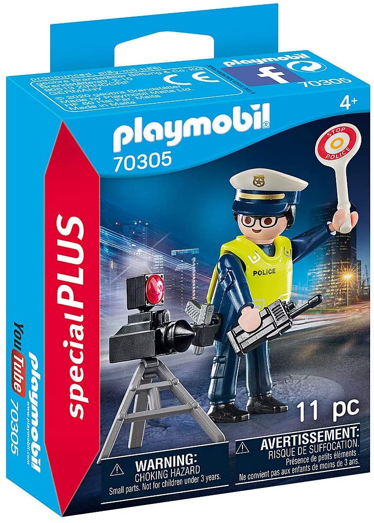 Jouet Playmobil - 70305 - Spécial PLUS - Policier avec Radar de Vitesse 1