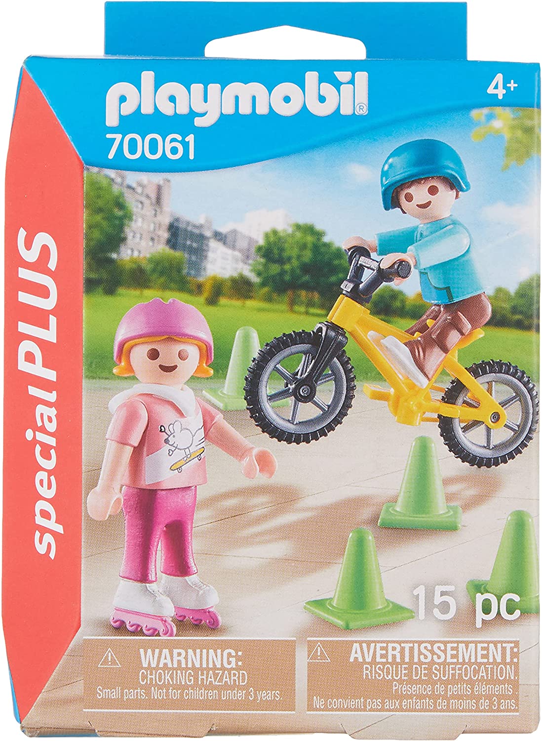 Jouet Playmobil - 70061 - Spécial PLUS - Enfants avec vélo et rollers 1