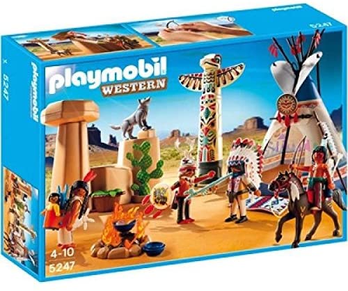 Jouet Playmobil - Western - 5247 - Camp des Indiens avec Tipi