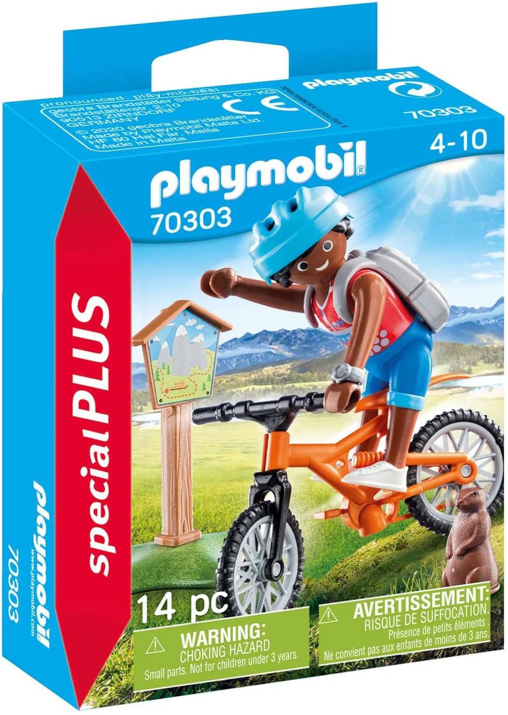 Jouet Playmobil - 70303 - Cycliste avec marmotte