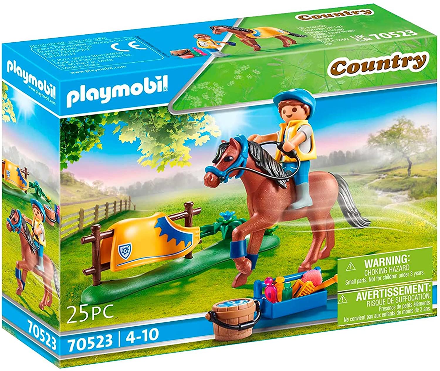 Jouet Playmobil - 70523 - Country - Cavalier avec Poney Brun