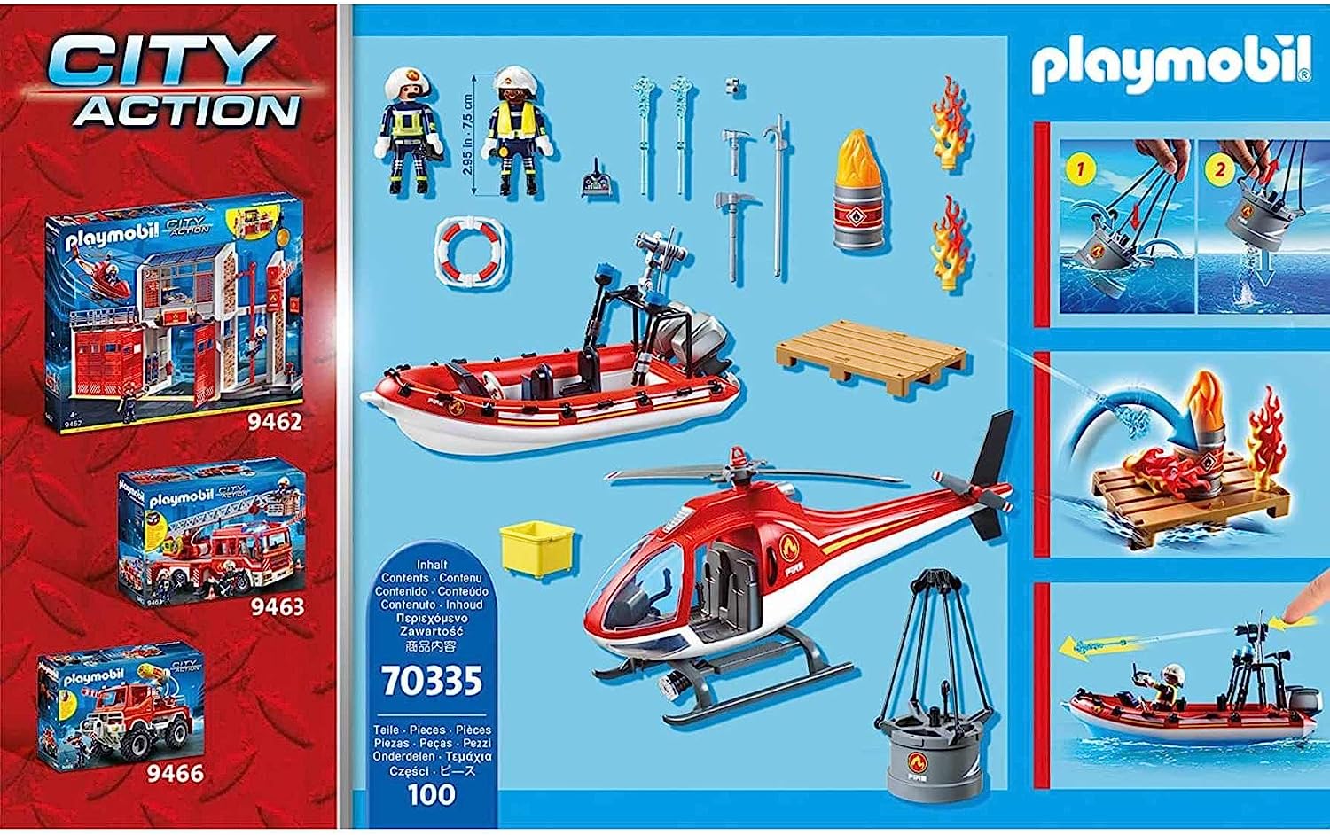 Playmobil - 70335 - City Action - Hélicoptère et bateau de pompier 2