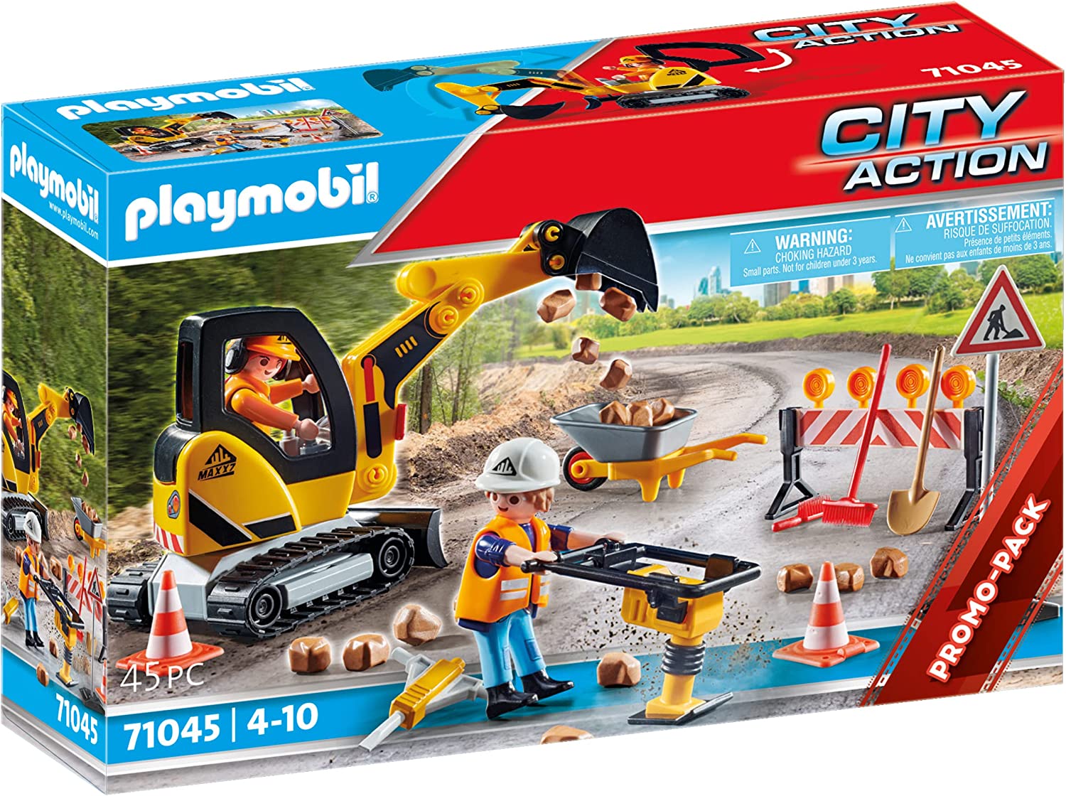 Playmobil - 71045 - City Action - Travaux de chantier ouvriers de voirie