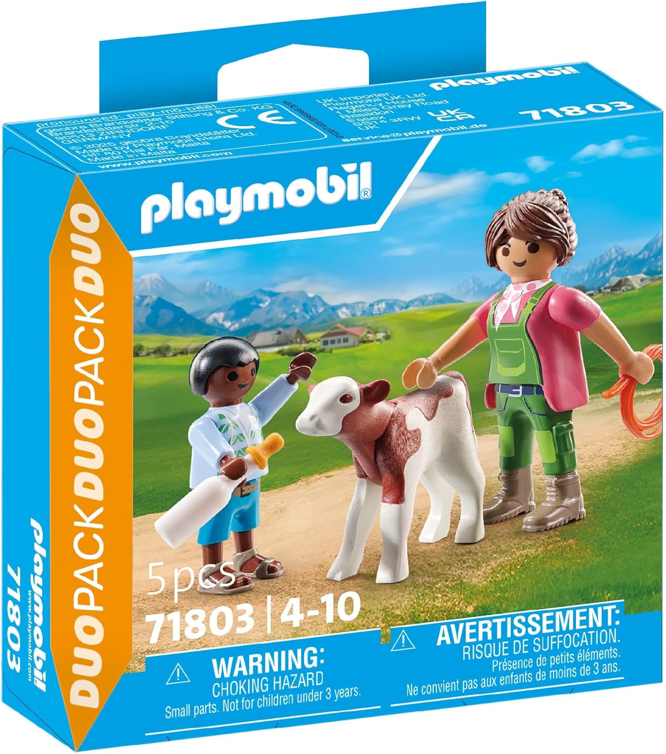 Playmobil - 71803 - Duopack - Fermière et enfant avec veau