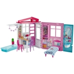 Jouet Mattel Barbie Mobilier Coffret Maison de Plain-pied à Emporter avec Piscine et Accessoires 2