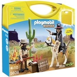Jouet Playmobil - Western - 5608 - Valisette Chasseur de prime + bandit