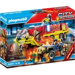 Playmobil - 70557 - City Action - Camion de Pompiers et véhicule enflammé