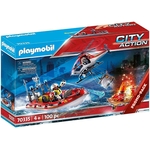 Playmobil - 70335 - City Action - Hélicoptère et bateau de pompier