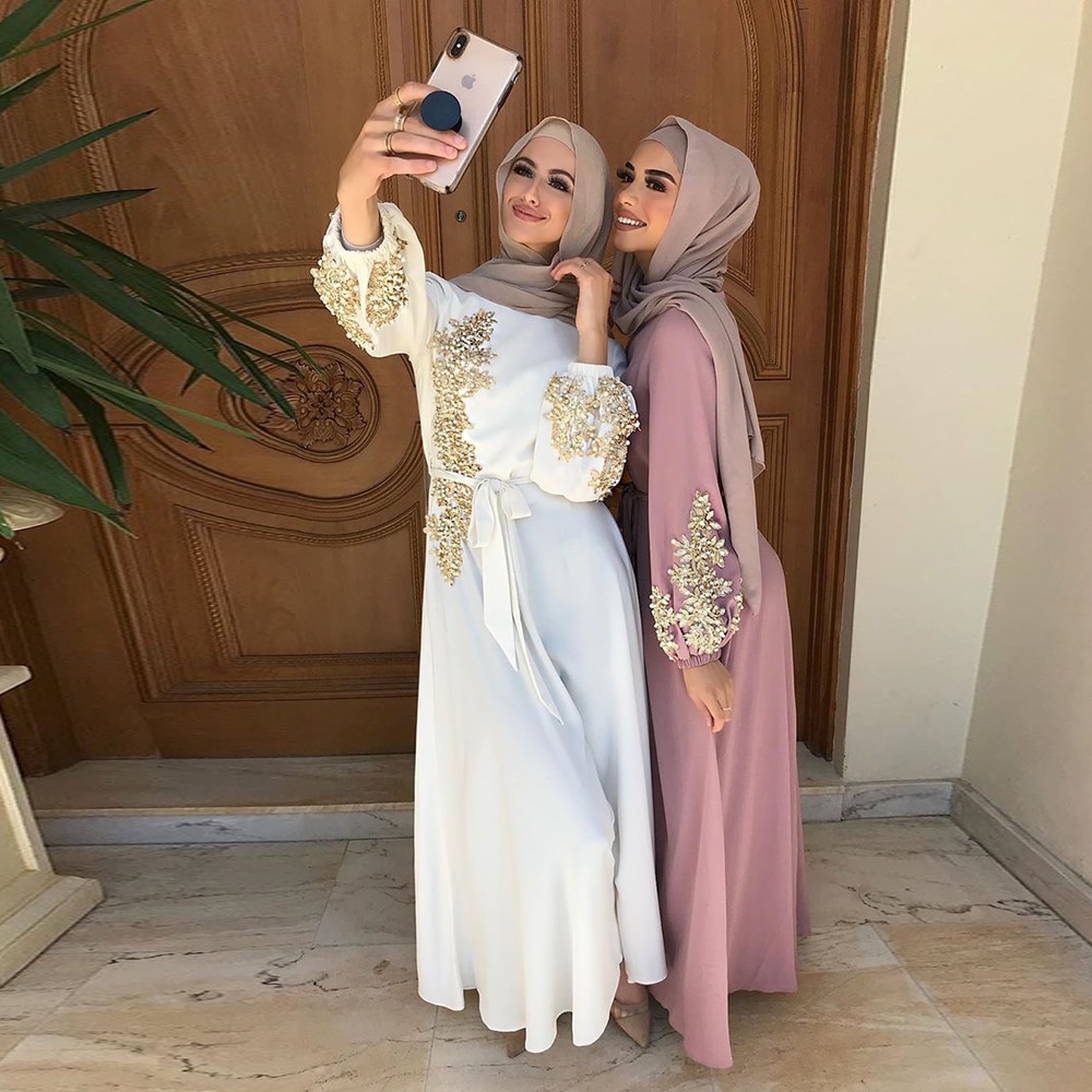 Kaftan duba  robe avec Hijab  pour femmes musulmanes robe  