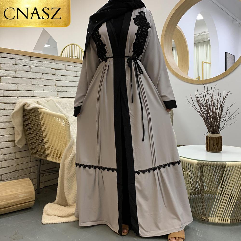 Simple L Gant Turquie Noir Brod Abaya Caftan Robes Musulmanes Femmes Longue Robe Kimono