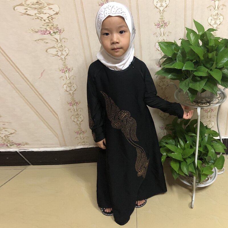  Robe  Abaya noire pour filles  Kaftan style duba  musulman 