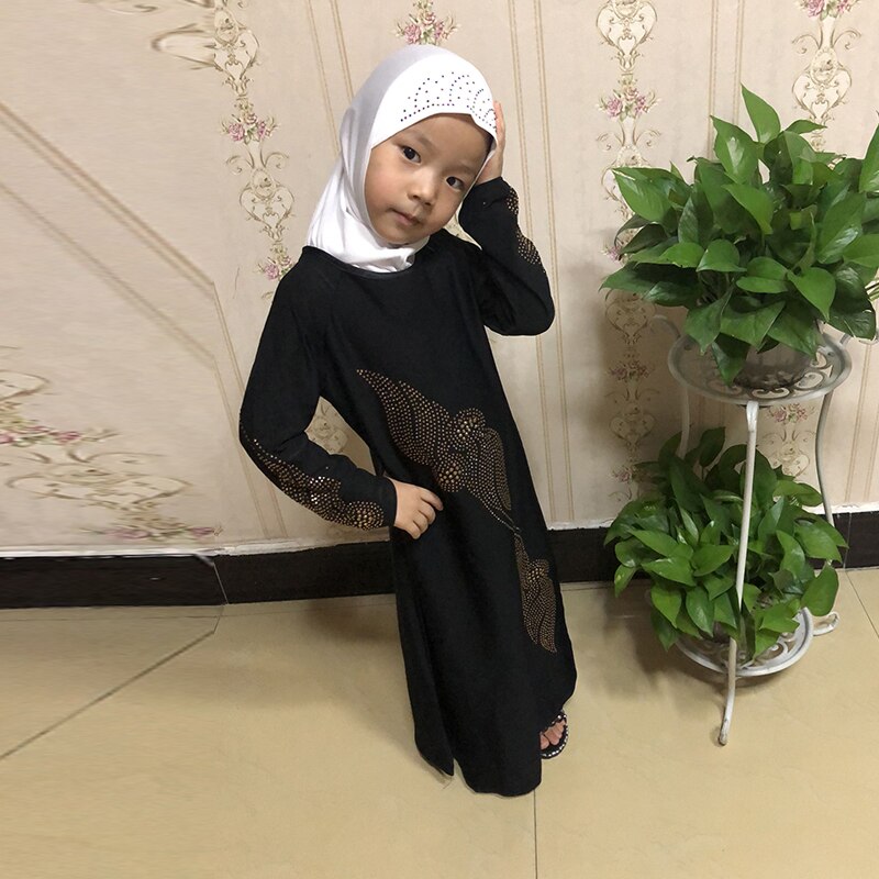  Robe  Abaya noire pour filles  Kaftan style duba  musulman 