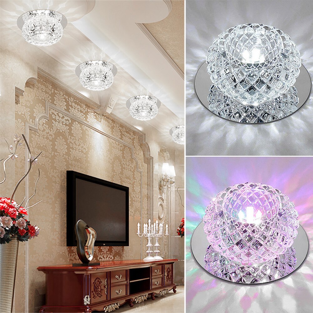 5W plafond  LED cristal lumi re all e lumi res couloir 