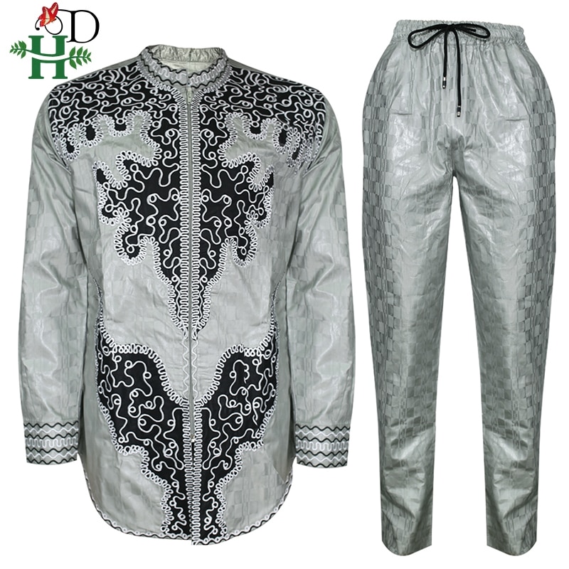 H And D Costume Africain Dashiki Vêtements Chemise Et Pantalon Pour