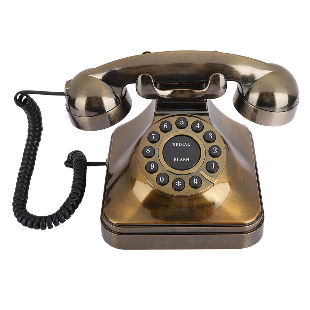 T-l-phone-Antique-Bronze-Vintage-t-l-phone-fixe-r-tro-appel-de-bureau-maison