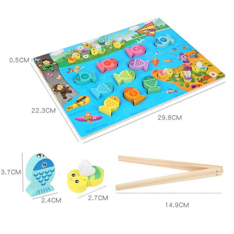 Jouets Montessori En Bois Pour Enfants, Jeu De Pêche Magnétique, Puzzle ...