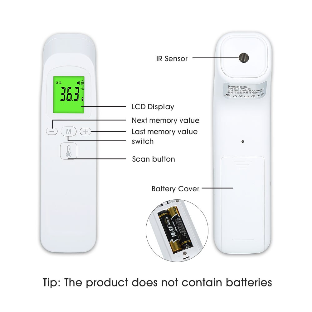 Thermom Tre Frontal Num Rique Infrarouge Sans Contact Lcd Mesure Rapide De La Temp Rature