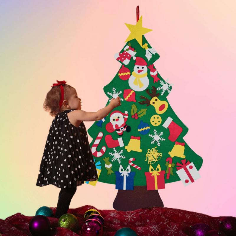 Arbre de noël en feutre pour enfants, décorations pour la maison