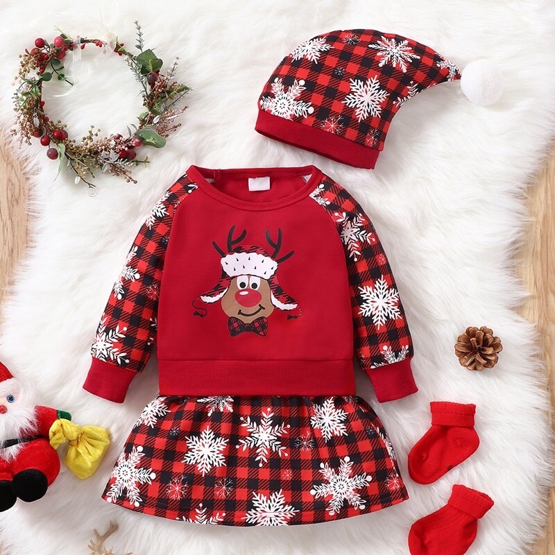 Vêtements de noël et d'hiver pour bébé garçon et fille, en coton, avec lettres du père noël 