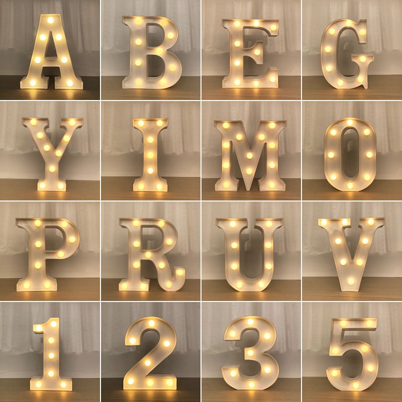 Veilleuses Lumineuses Led Cm Diy Lettres Cr Atives Alphabet Chiffres Lampe Piles