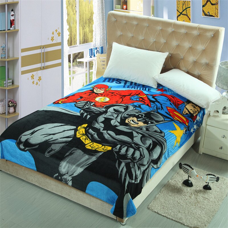 Couverture en peluche, jeté sur lit, canapé et canapé, motif de dessin  animé Disney, Avengers Batman Justice League, 150x200cm, cadeau pour  enfants - linge de maison - ventelh