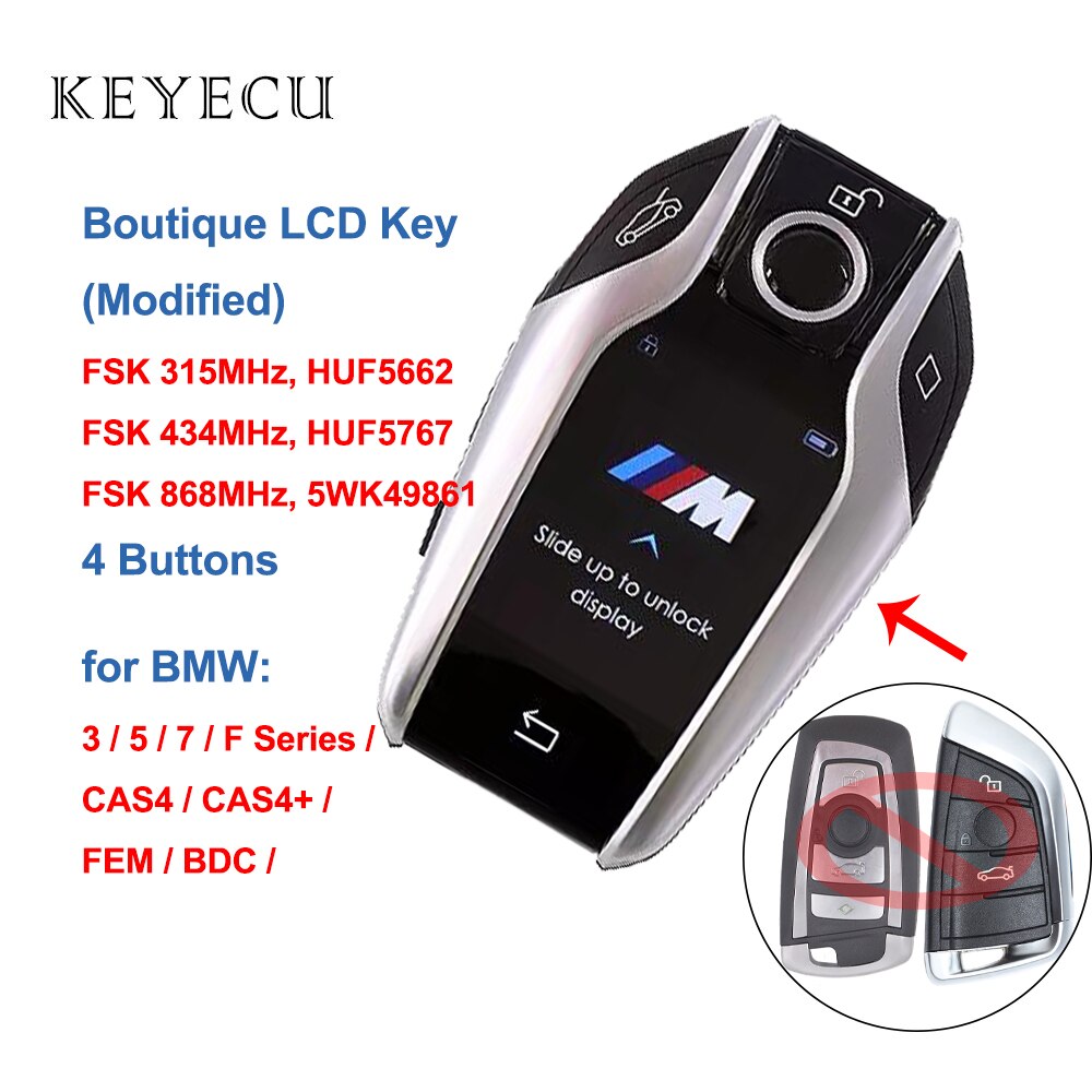 Keyecuclé intelligente LCD Boutique, pour voiture BMW