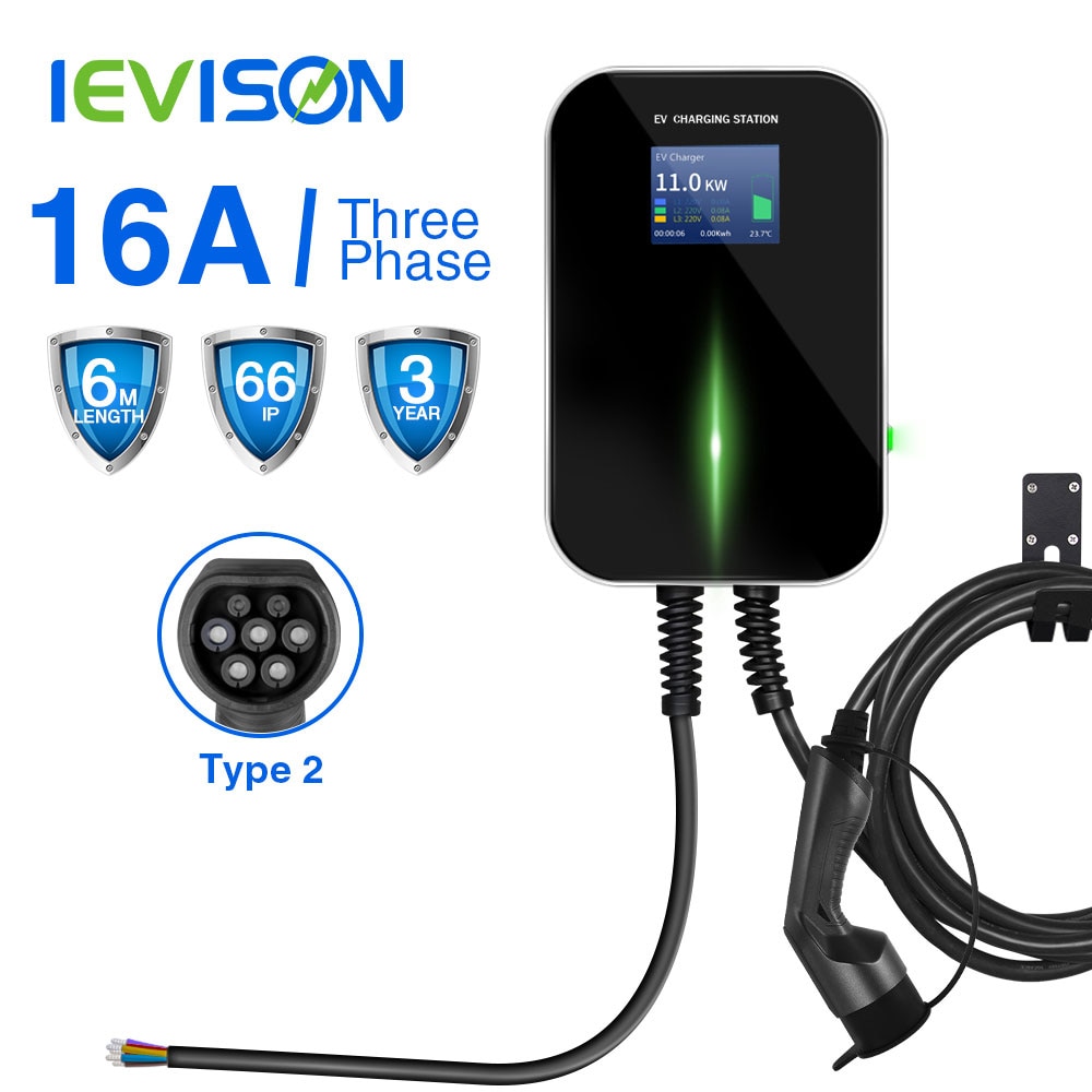 16a 3 Phases Evse Wallbox Ev Chargeur Station De Recharge De Véhicule électrique Avec Type 2 8904