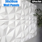 12-pi-ces-panneaux-muraux-3D-d-coratifs-en-diamant-Design-blanc-mat-30x30cm-papier-peint