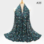 Foulard-musulman-en-mousseline-de-soie-charpe-fleurs-bandeau-43-couleurs-nouvelle-collection
