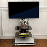 Meuble-TV-en-verre-tremp-noir-incurv-moderne-pour-Plasma-large-32-65-pouces-LCD-LED