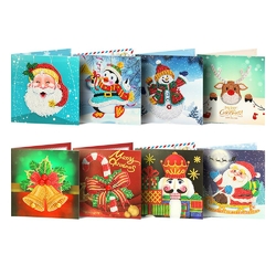 8 Pieces Bricolage Diamant Peinture Carte De Voeux Mosaique Pere Noel Noel Cartes Postales Noel Broderie Kit Anniversaire Festival Cadeau Fete Noel Ventelh