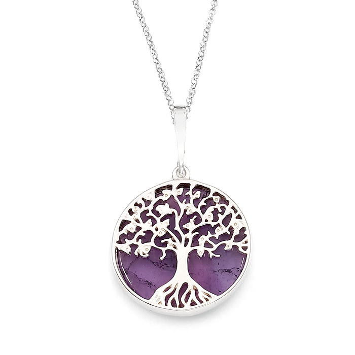 Collier arbre de vie Adam et Eve - Améthyste