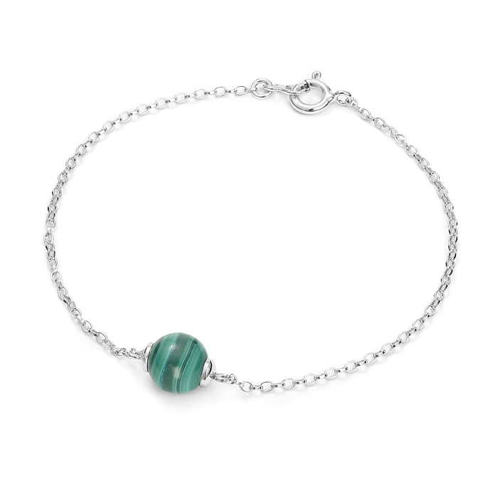 Bracelet argent et pierre - Malachite