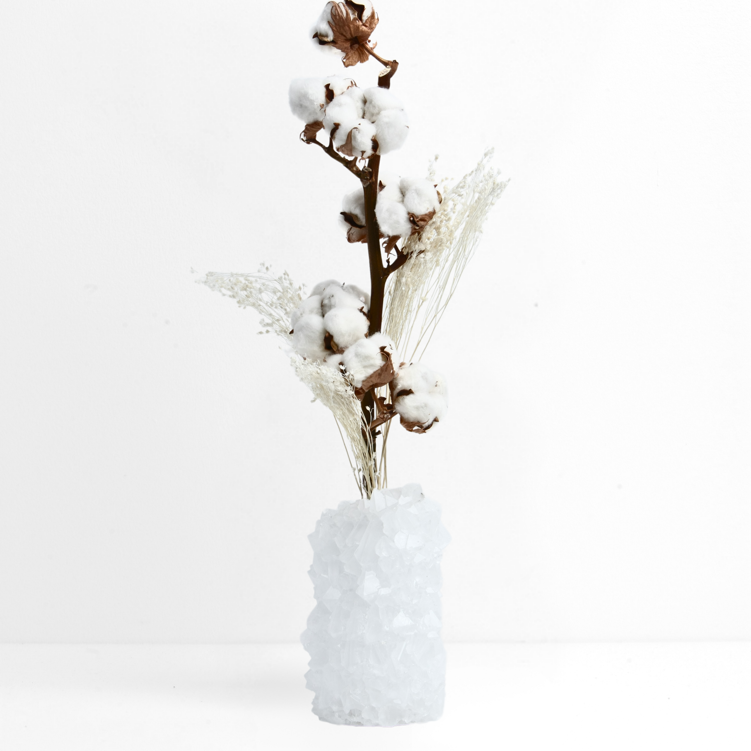 Vase Minéral Blanc - 14cm