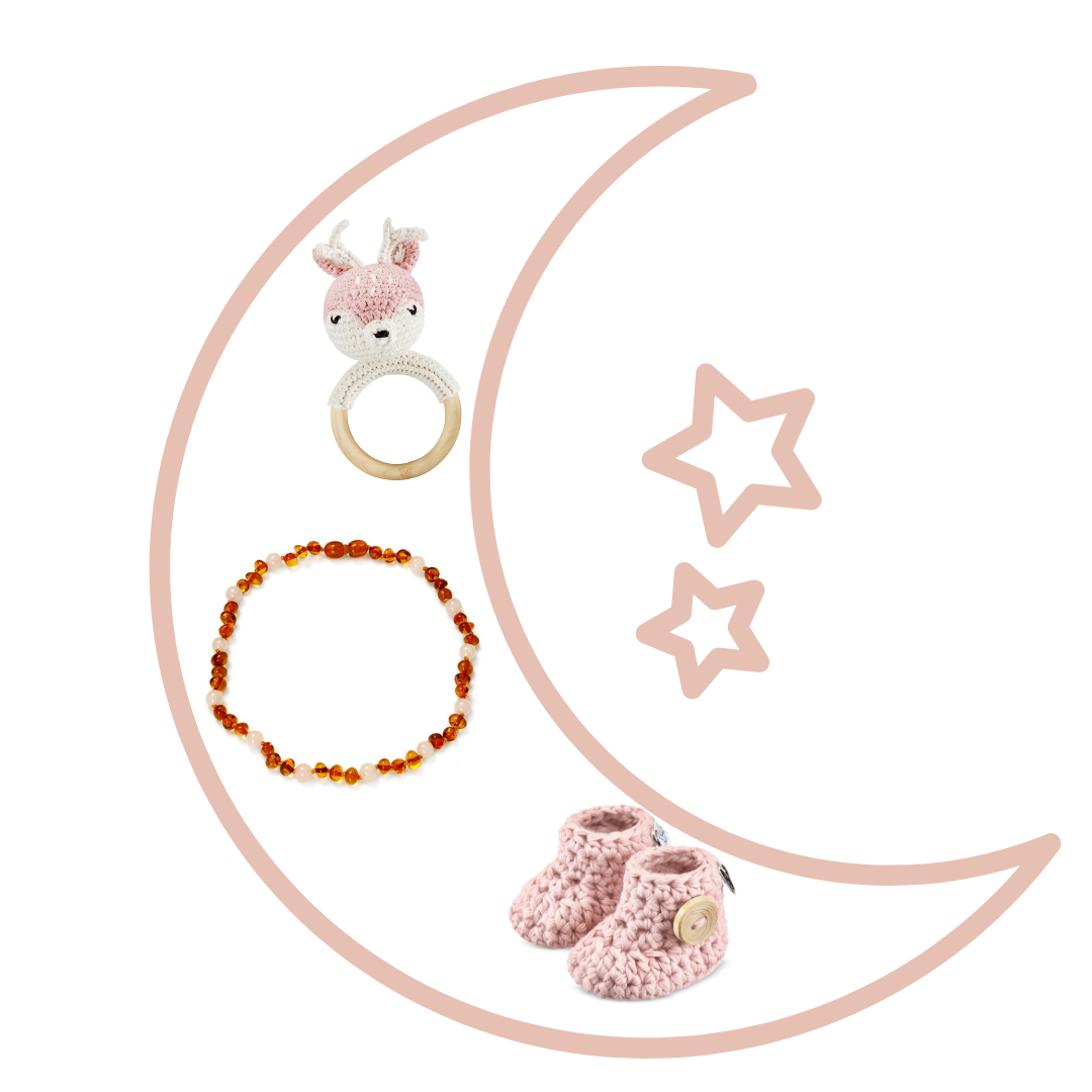 Coffret de naissance Lune - rose