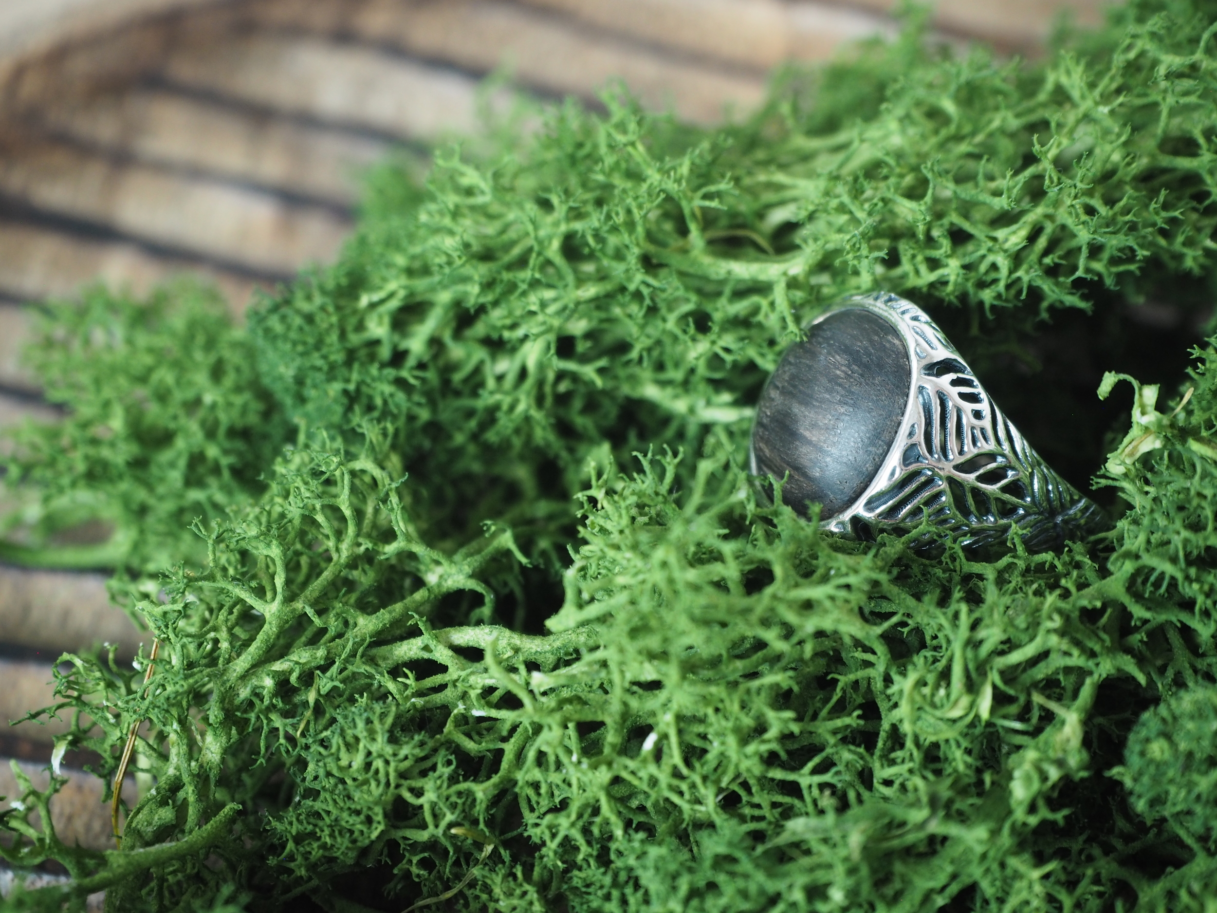 Bague homme bois et argent 925 - Cocoonme- nature morte 14R4073