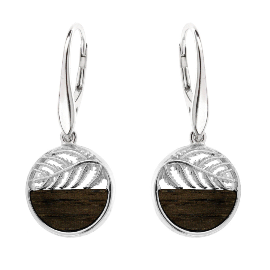 Boucles d\'oreilles - Bois et argent 925