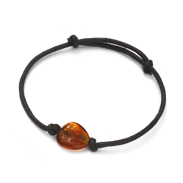 Bracelet réglable en ambre - Homme